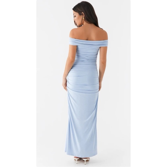 NWT Peppermayo Majorly Maxi Dress - Blue Off Shoulder Evening Maxi Gown sz 0 - Picture 3 of 14